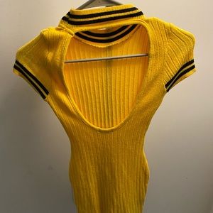 Yellow and black dress